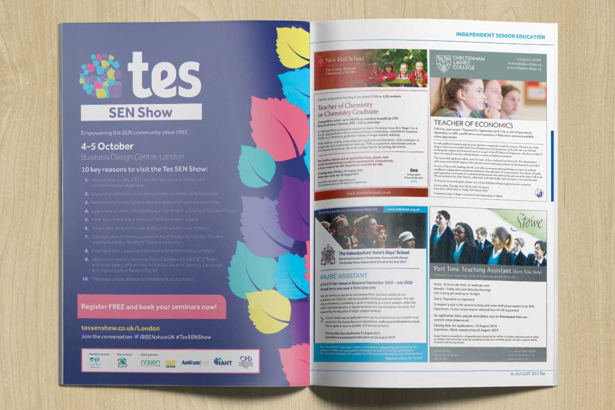 Recruitment Marketing for Cheltenham Ladies College inner pages of school recruitment brochure