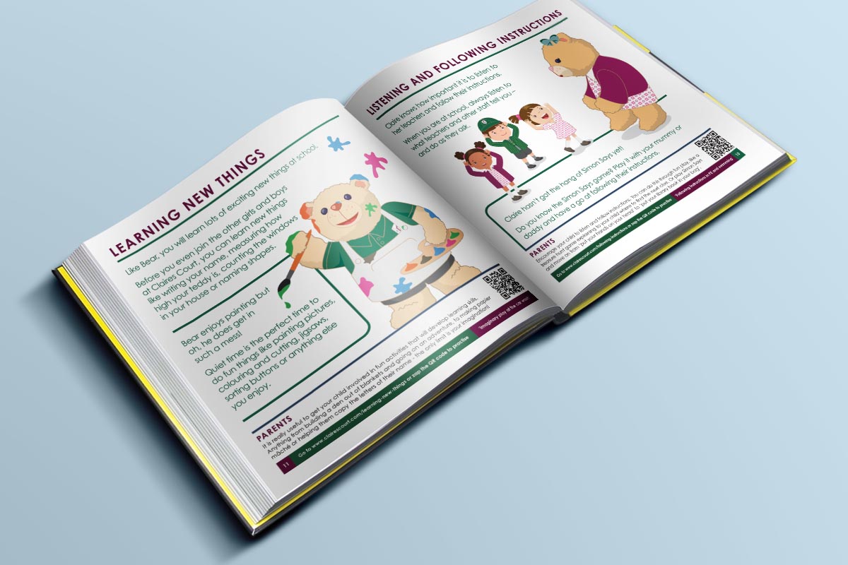 Design and Print for Schools Open Day claire and bear book