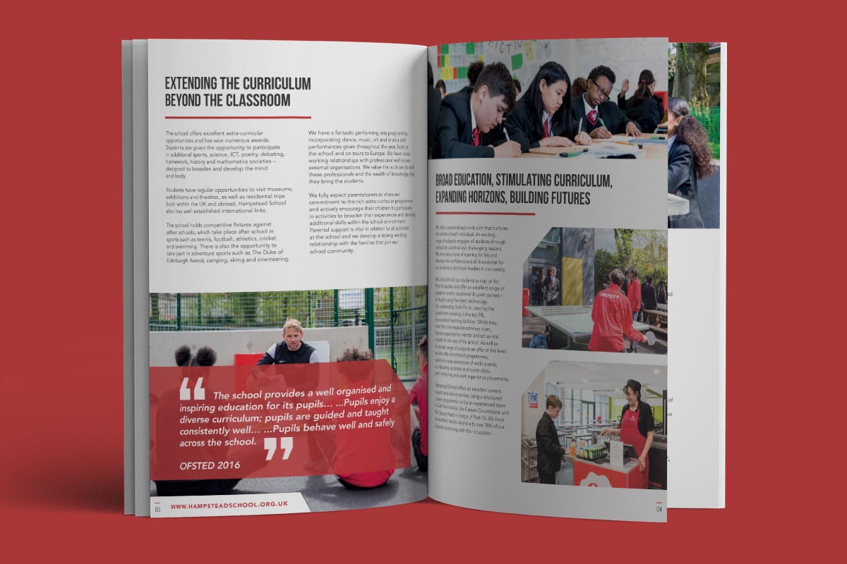 Hampstead Prospectus by Education Marketing Agency hampstead school prospectus inner pages