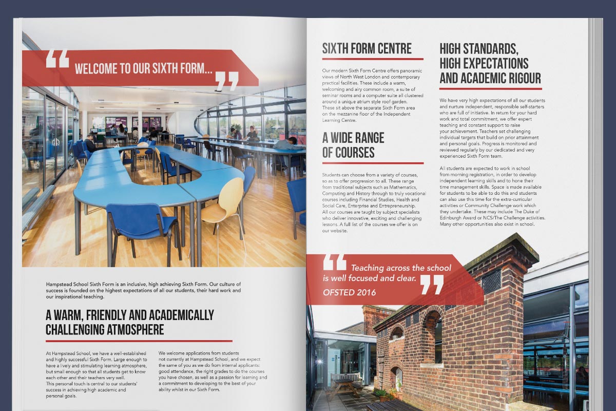 Design and Print for Hampstead School hampstead school magazine