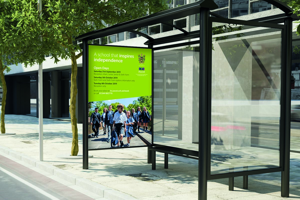 Advertising and Design for Schools lvs ascot bus stop advert