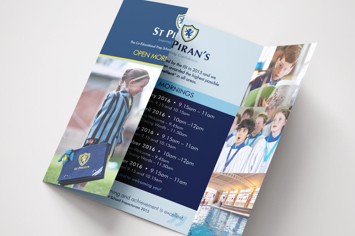 St Piran’s Education Brochure Design st pirans open mornings brochure