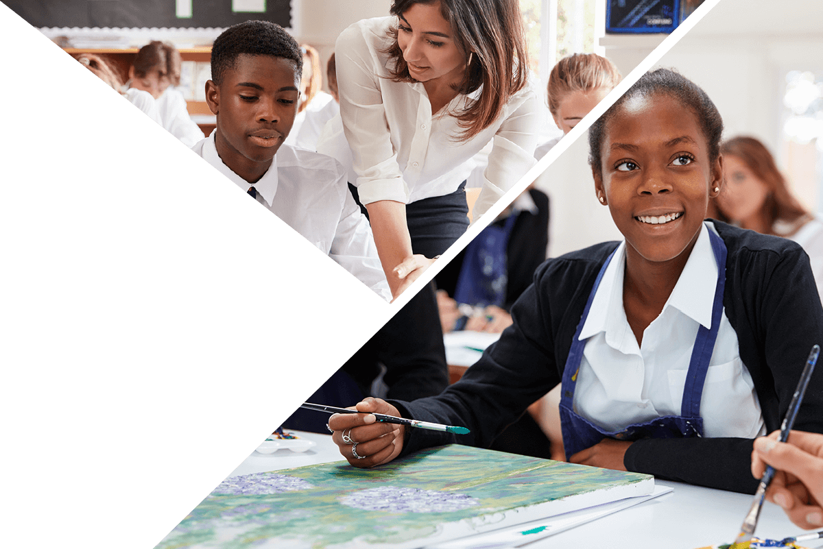 students learning