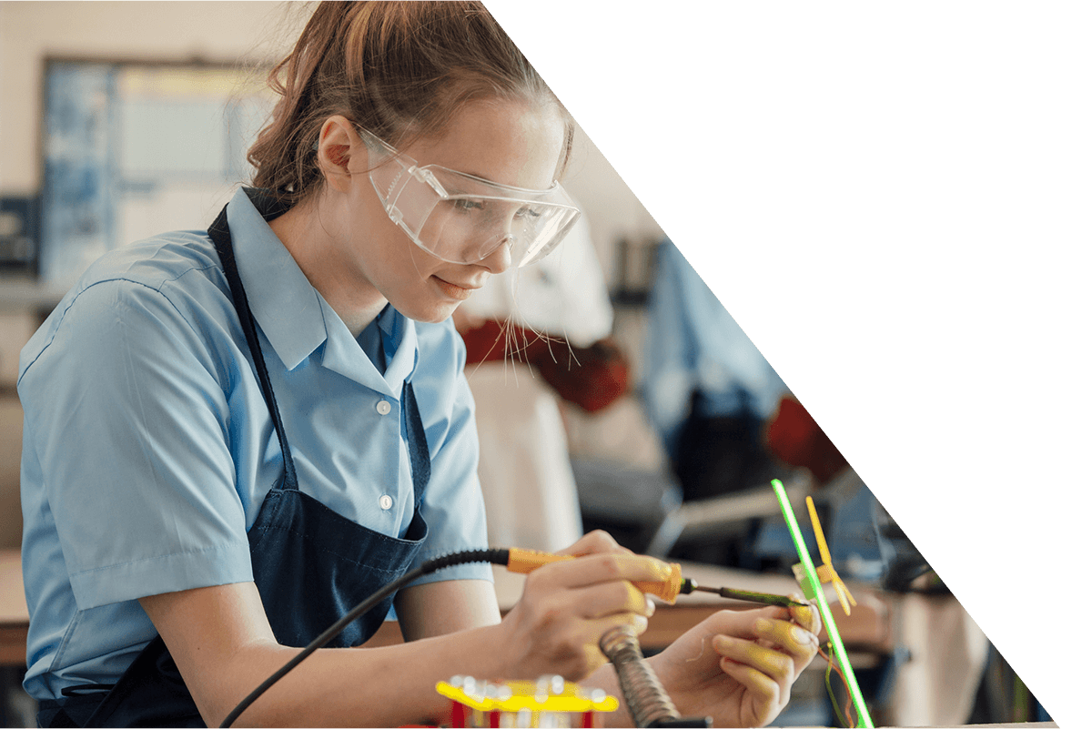girl in science lesson